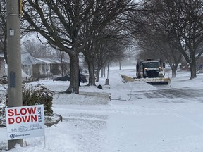 Plow operators were out in force on Saturday working to clear roads in Norfolk County. Some roads still remained impassable, the county said in a release issued late in the afternoon.
