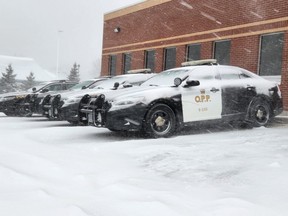 OPP cruisers parked in South Bruce on Friday, December 23, 2022