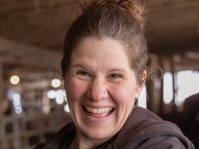 Katrina McQuail, owner of Meeting Place Organic Farm in Lucknow, has an admiration for pigs. Submitted photo.