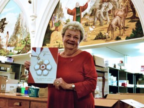 Stratford's Jean Aitcheson, founder and of Stratford Mission Depot - an organization that collects donations of used medical supplies and arranges for groups, clubs and individuals to bring those supplies to people in need around the world - has been appointed as a member of the Order of Canada "for her leadership of global humanitarian medical missions, and for her long-standing devotion to helping those in need." (Galen Simmons/The Beacon Herald)