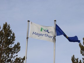 Mayerthorpe's population is 1,343, up from 1,320 in 2016.