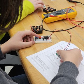 Camp participants build circuits and work with computer aided design techniques at ASET Camp.  Photo provided.
