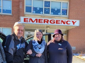 Pictured with Floyd Snider in front of PECMHF from left are Shannon Coull and Briar Boyce from the PECMH Foundation. TAMMY SNIDER