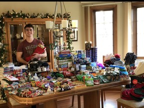 St. George resident Ethan Rowe is heading a gift drive for seniors in honour of his late great-grandfather. Donations of stocking stuffers are being collected at various locations in St. George and Brantford. They will be given to the Seniors' Resource Centre on Colborne Street East in Brantford. Submitted