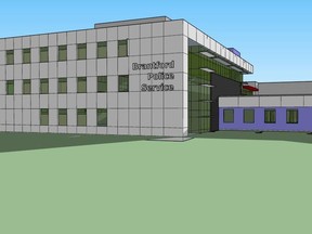 The proposed renovation and expansion of the Brantford Police Service's Elgin Street headquarters, now budgeted to cost about $56.7 million, includes a three-storey addition.