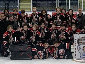 The Brantford Minor Hockey Association's under-15 'AA' team captured its division championship on Friday at the Wayne Gretzky Sports Centre during the 51st annual Wayne Gretzky International Tournament. Expositor Photo