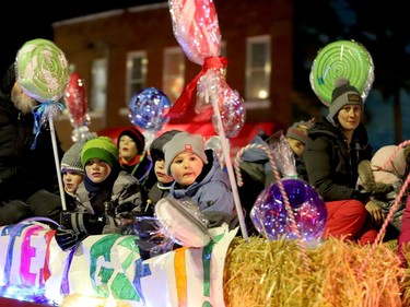Heritage Community Christian School joins the Athens Parade of Lights. (RONALD ZAJAC/The Recorder and Times)