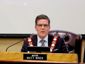 Brockville Mayor Matt Wren speaks during city counci's regularl meeting on Dec. 13. (FILE PHOTO)