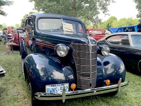 Fred Nixon of Bracebridge, Ontario owns this 1938 Chevrolet Master DeLuxe four-door sports sedan, on display at the Old Autos car show in Bothwell in August. Peter Epp