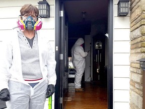 Wheatley resident Becky Lamb, of Foster Street, was faced with sewage and mould when she returned to her home on Wednesday, April 13 after the evacuation zone was reduced. (Trevor Terfloth/Chatham Daily News)