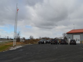 Numerous SDG OPP vehicles were parked at the Avonmore Fire Department, close to where the body was located on Thursday December 1, 2022 in Avonmore, Ont. Shawna O'Neill/Cornwall Standard-Freeholder/Postmedia Network