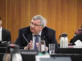 Coun. Denis Sabourin during Monday night's Cornwall council meeting in the civic complex salons. Photo on Monday, Dec. 5, 2022, in Cornwall, Ont. Todd Hambleton/Cornwall Standard-Freeholder/Postmedia Network