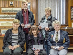 The Iroquois Legion (Royal Canadian Legion Branch 370) and its Ladies' Auxiliary gave out $39,000 in donations to area organizations Dec. 9, 2022. Pictured above (l-r) are: Sheila Holmes – Legion treasurer, Arnold Scheeder – Dundas County Hospice, Sandy Collette – Carefor Eastern Counties, Bonnie McNairn – South Dundas Christmas Exchange, and Darlene Riddell – Legion president.
Phillip Blancher/Local Journalism Initiative