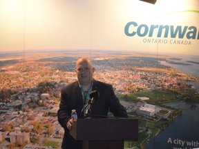 Cornwall's division manager of economic development Bob Peters summarized each of the slides displayed in the city's 2022 Year In Review on Thursday December 15, 2022 in Cornwall, Ont. Shawna O'Neill/Cornwall Standard-Freeholder/Postmedia Network
