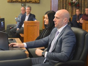 Pictured immediately in the foreground, SDG OPP Cmdr Marc Hemmerick, seated by CCH's Angel Quesnel, requesting long-term funding from SDG for the OPP Mobile Crisis Response Team on Monday December 19, 2022 in Cornwall, Ont. Shawna O'Neill/Cornwall Standard-Freeholder/Postmedia Network