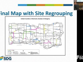 A map detailing SDG road-resurfacing projects proposed for 2023-26. Handout/Cornwall Standard-Freeholder/Postmedia Network