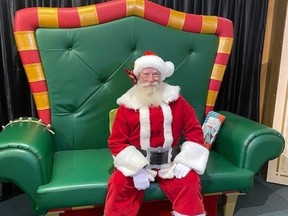Santa Claus at his seat in the Cornwall Square on Thursday December 1, 2022 in Cornwall, Ont. Debra Ann L'Ecuyer/Special to the Cornwall Standard-Freeholder/Postmedia Network