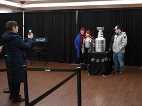 Mark Kelly/Hockey Canada ImagesFans gathered in the Cornwall Civic Complex salons during the World Junior A Challenge semifinals on Saturday, Dec. 17, 2022, to get their chance for a photo with the Stanley Cup.