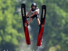 11-year-old Sofia Pelkey (pictured) and her sister Megan  returned from the Pan American Water Ski Championship in Chile with a combined seven medals. WATERSKI CANADA