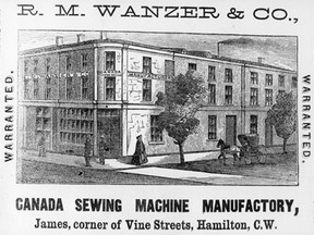 R.M. Wanzer & Company's Hamilton sewing machine manufactory, 1860-1868.