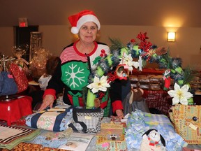 Donna Mosher offered some of her homemade knitting and sewing at the Greencourt Christmas Market, held at Greencourt Community Hall on Dec. 3.