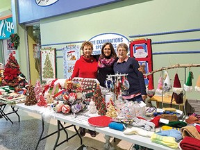 Photo by PATRICIA DROHAN
The Espanola Hospital Ladies Auxiliary was set up at the mall on Saturday, Nov. 26, displaying hundreds of gift items, most of which are handmade. All proceeds of sales go directly to purchase hospital equipment.