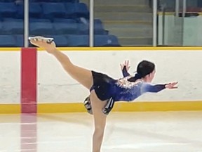 Photo supplied
Davina Weber, age 15, of Elliot Lake, competes in the Nickel Blades Provincial Series Figure Skating Competition in Garson.