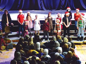 Photo by KEVIN McSHEFFREY
Ecole publique des Villageois choir performed three songs at the Community Youth Christmas Concert.