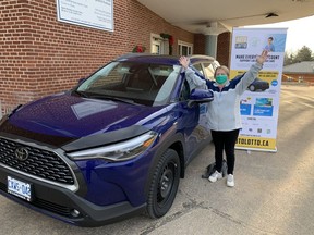 Pembroke resident Barbara Woods was the grand prize winner in the Pembroke Regional Hospital Foundation's third annual Auto Lotto for Healthcare. Woods drove home with a 2022 Toyota Corolla Cross XLE AWD SUV from Petawawa Toyota.