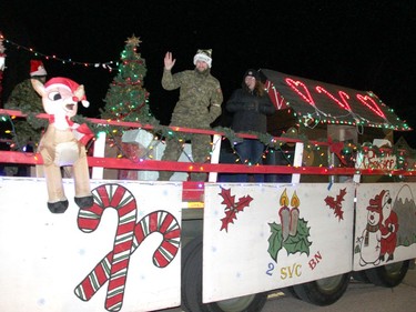 The 2 Service Battalion Truckers' Toy Drive float rolls along Mohns Avenue during the Petawawa Santa Claus parade. Anthony Dixon