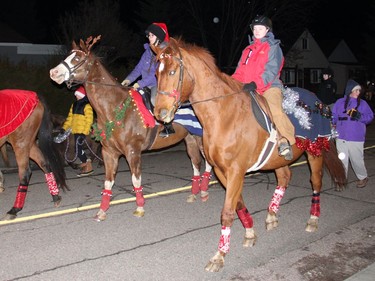 These horses were sporting their best festive wear as they pranced along the Petawawa Santa Claus Parade route. Anthony Dixon
