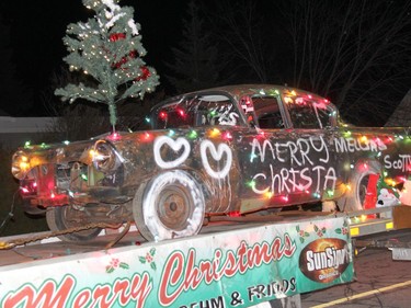 Scotty Behm and friends and Behm Derby Cars are already looking forward to next year's demolition derby season as evidenced by their entry in the Petawawa Santa Claus Parade. Anthony Dixon