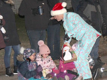 New Petawawa Mayor Gary Serviss helped spread seasonal cheer, handing out candy along the parade route wearing a powder-blue suit decorated with candy canes, wearing some Christmas lights and sporting a Santa hat. Anthony Dixon