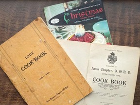 Two of the fundraising cookbooks donated to the Stratford-Perth Archives. Stratford-Perth Archives