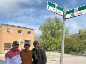 The Elytra Collective, a group of filmmakers from the Ottawa Valley, are raising money to put the finishing touches on a feature-length documentary about Petrolia and its role in the development of the modern oil industry.  From left are Anthony Leroy, Tys Burger, and Josh Murphy.  Handout/Sarnia This Week