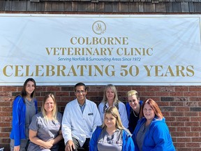 Colborne Veterinary Clinic on Hwy 24 north of Simcoe celebrated its 50th anniversary in 2022. SUBMITTED