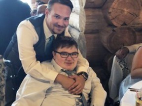 Whitecourt Wolverines Broadcaster Wyatt Zieger, left, is launching Superhero Night in honour of his late brother Kyle, right. Kyle passed away after battling Duchenne muscular dystrophy; Superhero Night will support Defeat Duchenne Canada.