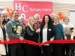 Horizons Centre executive director Kathy McKinney (centre0 were joined by the Society board members, members of Wetaskiin City Council and the Leduc, Nisku and Wetaskiwn Chamber of Commerce last week to cut the ribbon and celebrate 40-plus years in the community.
Christina Max