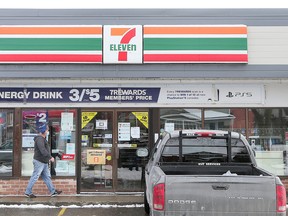 Convenience store chain 7-Eleven's application to serve alcohol at its location in Chatham, shown in February 2021, is ongoing after the company received approval from the Alcohol and Gaming Commission of Ontario for its location in Leamington.  (Mark Malone/Postmedia Network)