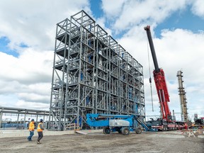 Construction of Origin Materials manufacturing facility in Sarnia is shown in this photo provided by the company.