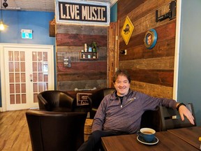 St. Marys Mayor Al Strathdee enjoys a coffee at Snapping Turtle Coffee Roasters where, on Feb. 4, the town will host its annual Coffee with Council event as a way to give residents an opportunity to speak informally with members of council about the town's 2023 budget and other projects and initiatives. (Submitted photo)