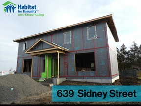 Habitat for Humanity Prince Edward-Hastings' newly constructed duplex on 639 Sidney Street will soon be taking applications for families. Submitted.