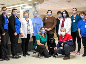 Handout/Cornwall Standard-Freeholder/Postmedia Network
A Cornwall Community Hospital photo of various staff members with therapy dog Charlee.
