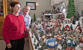 Hugh Foy and his wife June Wilson were well-known for their love of Christmas, seen in this Expositor photo from 2012. The couple's growing Christmas village was shared with hundreds of people through the years.  BRIAN THOMPSON/BRANTFORD EXPOSITOR/QMI Agency