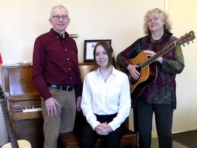Avondale United Church members Dave Bates, Grace Herman and Terri Sparling are just a few of the musicians who will perform during the church's Love is in the Air concert Feb. 12. (Submitted photo)