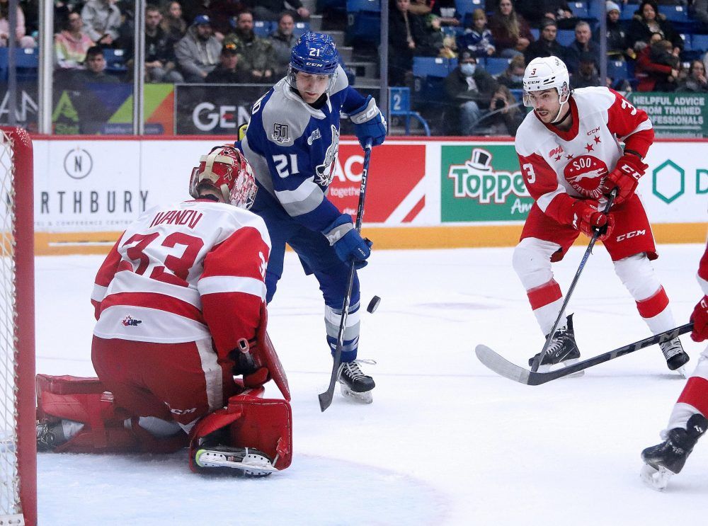 Ontario Hockey League Sam Ivanov Soo Greyhounds Sudbury Wolves OHL ...