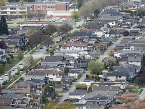 Homes are pictured in Vancouver, Tuesday, April 16, 2019. B.C. has become the first province in Canada to require a three-day waiting period for buyers looking to purchase a new home.