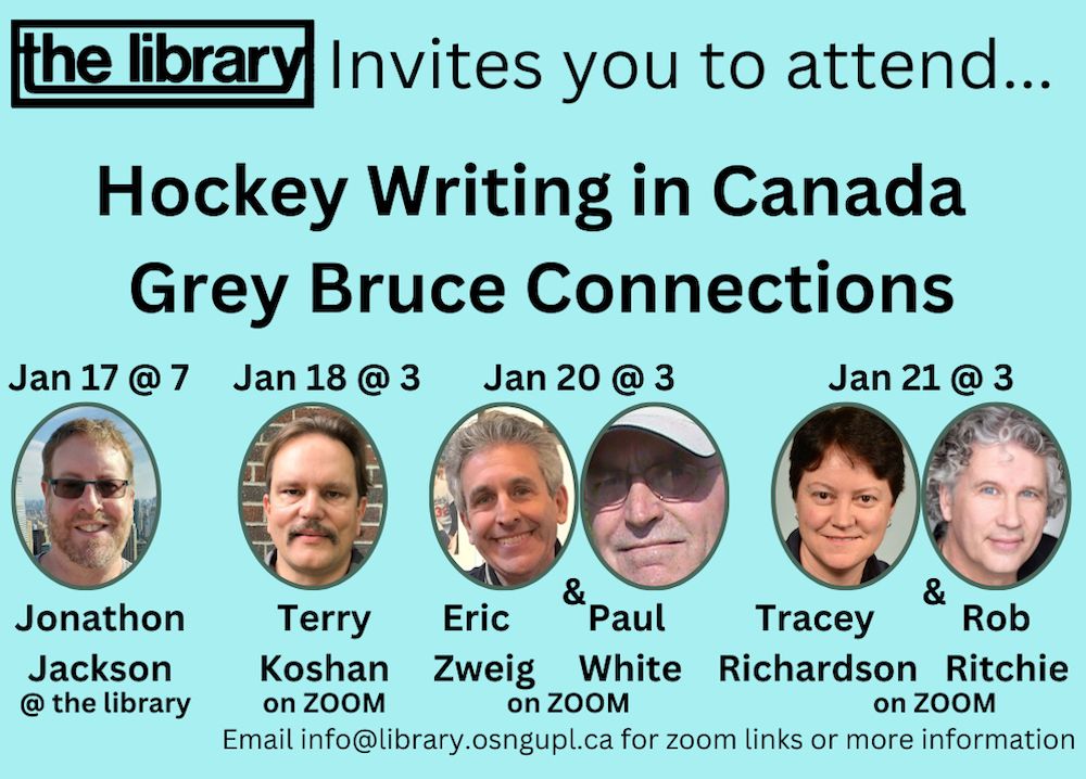 Library's Hockey Day speaker series features writers with GreyBruce