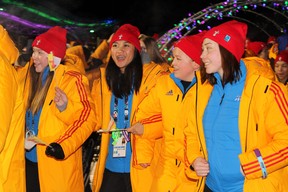 Team Nunavut enters Shell Place for the opening ceremonies of the Arctic Winter Games on Sunday, January 29, 2023. Vincent McDermott/Fort McMurray Today/Postmedia Network
