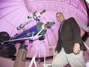 Paul Wiegert, a physics and astronomy professor at Western University, is hosting a viewing party Saturday at the Hume Cronyn Memorial Observatory in London for Comet C/2022 E3 (ZTF), called the "Green Comet" because of the green glow it emits. Photograph taken on Wednesday, Jan. 25, 2023. (Derek Ruttan/The London Free Press)